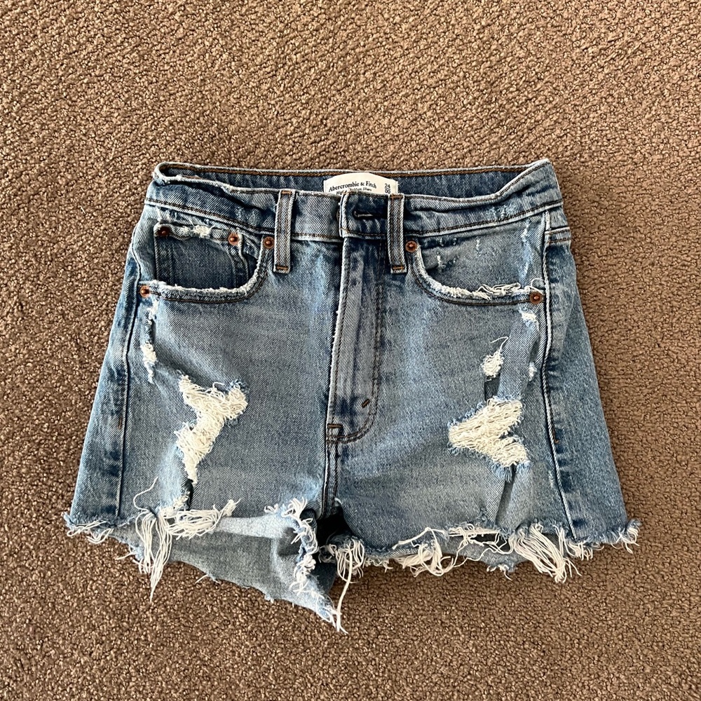 Abercrombie & Fitch high rise denim shorts